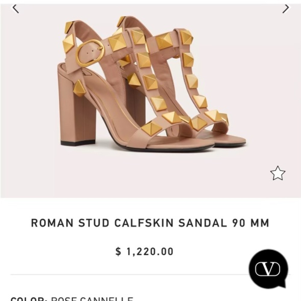 Valentino Roman Stud Calfskin Sandal size 10